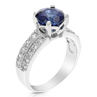 Vir Jewels 1.90 Cttw Created Blue Sapphire Ring .925 Sterling Silver Round 8 Mm In White