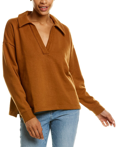 Madewell Oversized Polo Sweatshirt In Brown