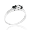 Vir Jewels 1/4 Cttw 3 Stone Princess Black Diamond Engagement Ring 14k White Gold In Silver