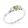 Vir Jewels 1/2 Cttw 3 Stone Yellow And White Diamond Engagement Ring 14k White Gold In Silver