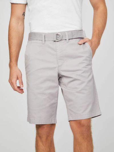 Guess Factory Abel Stretch Flat-front Shorts In Beige