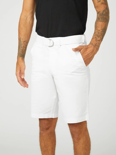 Guess Factory Abel Stretch Flat-front Shorts In White