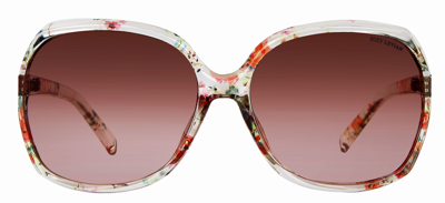 Suzy Levian Women's Clear Floral Oversize Sunglasses In Pink