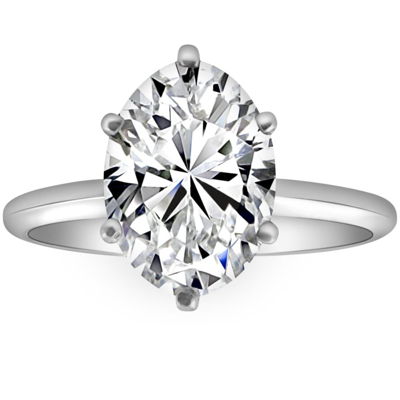 Pompeii3 3.13ct Certified Platinum Solitaire Oval Lab Grown Diamond Engagement Ring H/vs1 In Multi