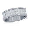 BLACKJACK STAINLESS STEEL DOUBLE ROW CZ POLISHED ETERNITY BAND