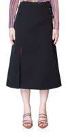BEAUFILLE Breton Denim Skirt In Black