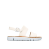 Camper Oruga Leather Strappy Sandals In White