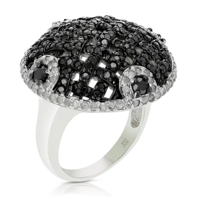 Vir Jewels 2.30 Cttw Black And White Diamond Ring .925 Sterling Silver With Rhodium
