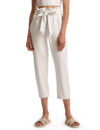 Commando Faux Leather Paperbag Waist Crop Pants In White