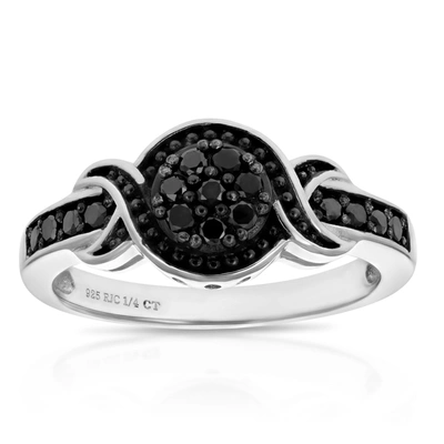 Vir Jewels 1/3 Cttw Black Diamond Ring .925 Sterling Silver Engagement Bridal Round