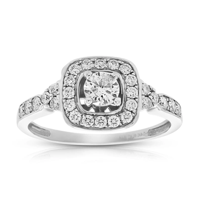 Vir Jewels 3/4 Cttw Diamond Halo 4-prong Wedding Engagement Ring Cushion 14k White Gold