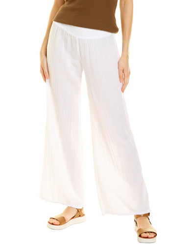Michael Stars Smocked Wide-leg Pants In Chalk