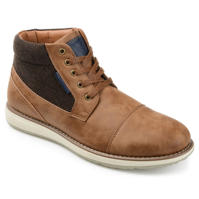 Vance Co. Men's Jones Cap Toe Ankle Boots In Tan