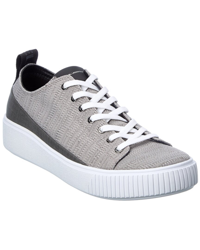 Karl Lagerfeld Textured Canvas Sneaker In Grey