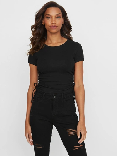 Guess Factory Kardy Ruched Top In Black