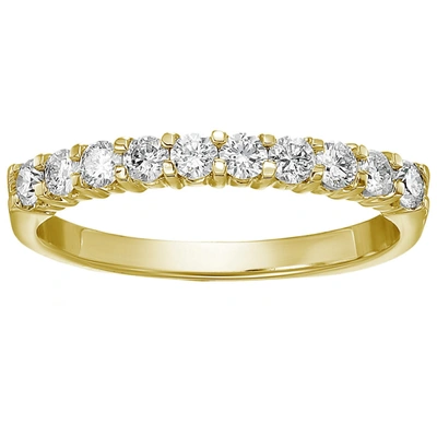 Vir Jewels 3/4 Cttw Diamond Wedding Band 14k White Or Yellow Gold 10 Stones Prong Set Round In Silver