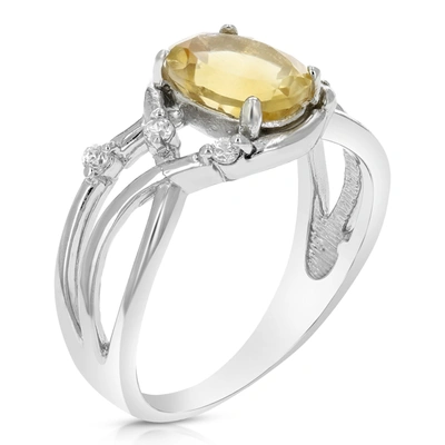 Vir Jewels 0.80 Cttw Citrine Ring .925 Sterling Silver With Rhodium Oval Shape 8x6 Mm