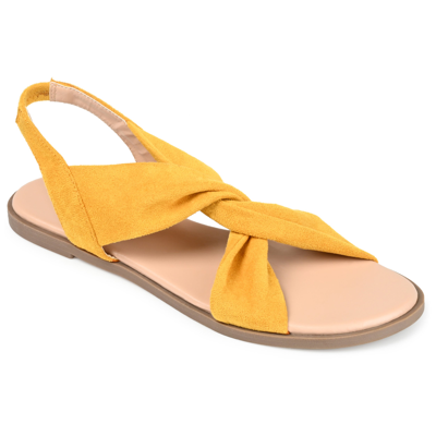 Journee Collection Collection Women's Tru Comfort Foam Deleece Sandal In Yellow