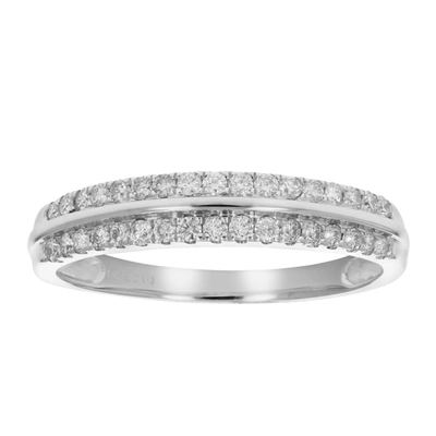 Vir Jewels 1/3 Cttw Certified I1-i2 Diamond Wedding Band 14k White Gold Prong Set In Silver