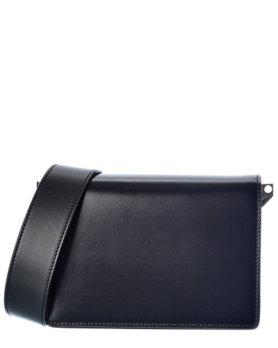 Valextra Swing Small Leather & Suede Shoulder Bag In Black