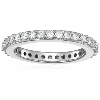 Vir Jewels 1 Cttw Diamond Eternity Ring Wedding Band 14k White Gold Prong Set In Silver