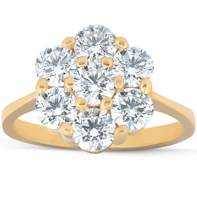 Pompeii3 2 Ct Diamond Ex3 Lab Grown 14k Yellow Gold Engagement Ring In White