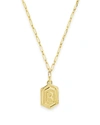 Sterling Forever Hexagon Tag Initial Necklace In Silver