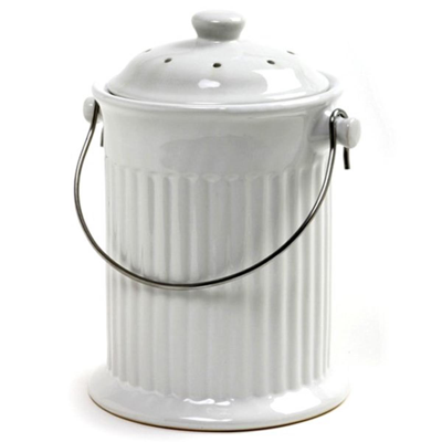 Norpro 93 Ceramic Compost Crock In White
