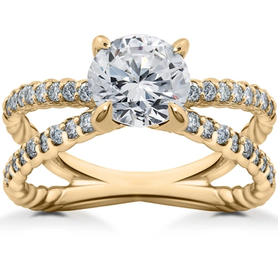 Pompeii3 3/8ct Diamond Isabella Engagement Ring Setting In White