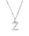 Sterling Forever Sterling Silver Initial Necklace With Beaded Chain
