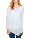 Nic + Zoe Nic+zoe Petite Featherweight Angle Linen-blend Sweater In White