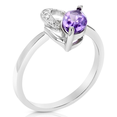 Vir Jewels 0.90 Cttw Purple Amethyst Ring .925 Sterling Silver Rhodium Marquise 10x5 Mm