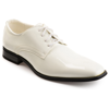 Vance Co. Cole Mens Patent Lace-up Oxfords In White