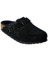 Birkenstock Black Boston Shearling Slippers In Black
