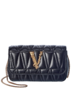 VERSACE Versace Virtus Quilted Leather Evening Bag