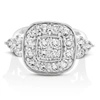 Vir Jewels 2 Cttw Diamond Engagement Ring Cushion Shape With Accent 14k White Gold Bridal In Silver
