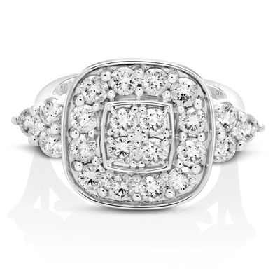 Vir Jewels 2 Cttw Diamond Engagement Ring Cushion Shape With Accent 14k White Gold Bridal In Silver