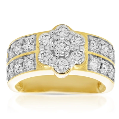 Vir Jewels 1.50 Cttw Diamond Engagement Ring Cluster Design 14k Yellow Gold Bridal Wedding