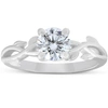 Pompeii3 1 1/4 Ct Solitaire Moissanite Vine Engagement Ring 14k White Gold In White