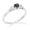 Vir Jewels 1 Cttw 3 Stone Black And White Diamond Engagement Ring In 14k White Gold In Silver
