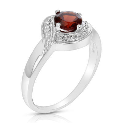 Vir Jewels 1/2 Cttw Garnet Ring .925 Sterling Silver With Rhodium Plating Round Shape 5 Mm In Grey