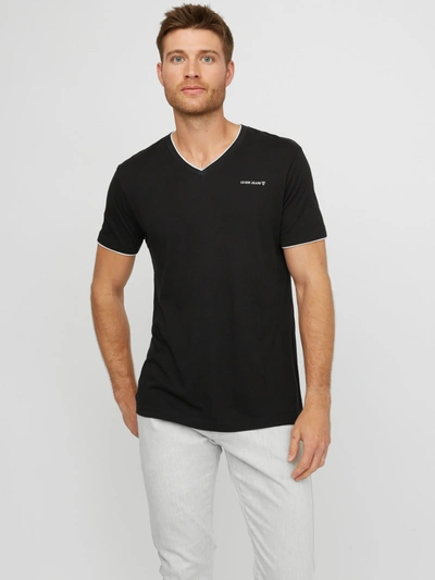 Guess Factory Armin V-neck Tee In Black