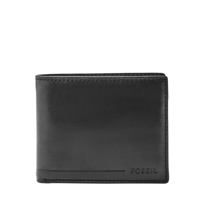 Fossil Men's Allen Leather Rfid Passport Case In Black