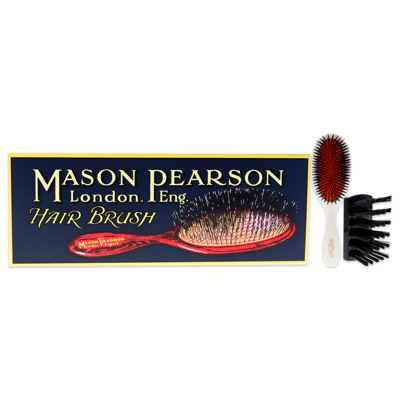 Mason Pearson Handy Bristle Brush - B3 Ivory By  For Unisex - 2 Pc Hair Brush And Cleaning Brush In Multi