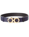 FERRAGAMO SALVATORE FERRAGAMO ADJUSTABLE & REVERSIBLE GANCINI LEATHER BELT