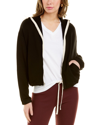 Monrow Supersoft Zip Up Hoodie In Black