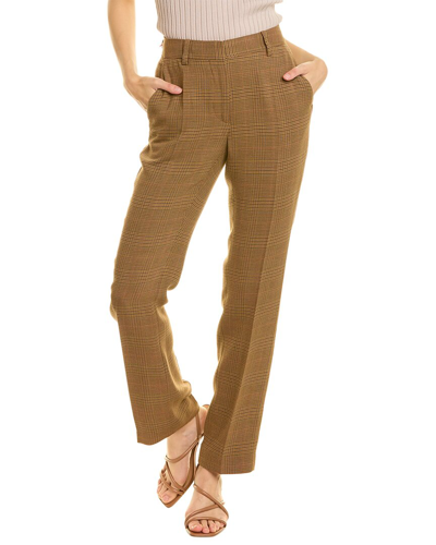 Off-white Plaid Wool-blend Trouser In Brown