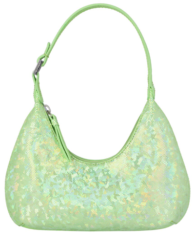 By Far Baby Amber Leather Shoulder Bag In Green
