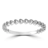 Pompeii3 14k White Gold Heart Shape Stackable Womens Ring Wedding Band In Silver