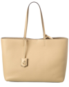 Jimmy Choo Nine2five Large Leather Tote In Beige